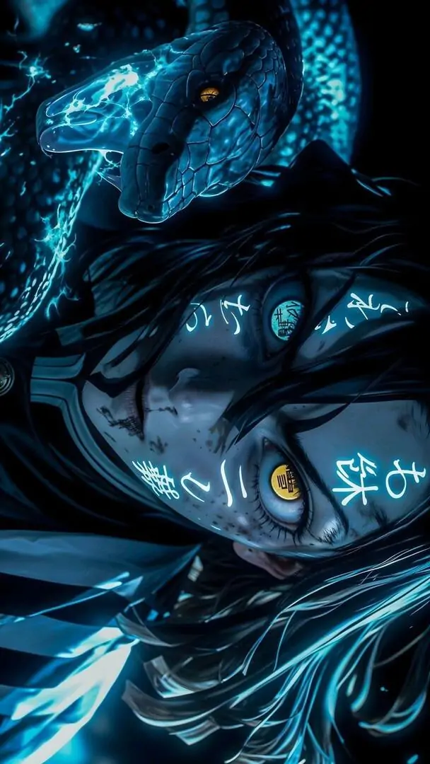 57 Một wallpaper anime dùng tông lạnh và đường sáng mảnh, giữ màn hình sạch mắt mà vẫn không hề nhạt