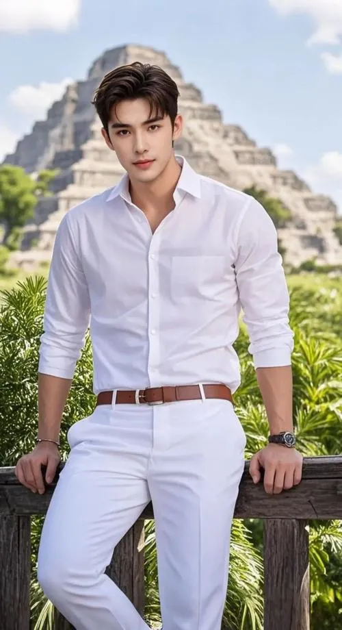 6 Soái ca diện nguyên cây trắng giữa khung cảnh mở thoáng tạo vẻ lịch lãm sạch sẽ và ánh nhìn có chiều sâu