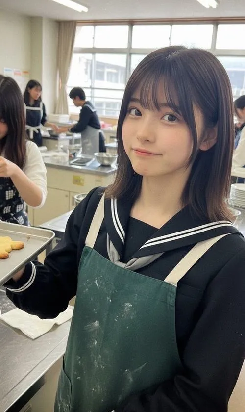 41 Ảnh thiếu nữ Nhật mặc đồng phục đứng cạnh lan can cao với tất trắng dài gợi chuẩn học đường Nhật