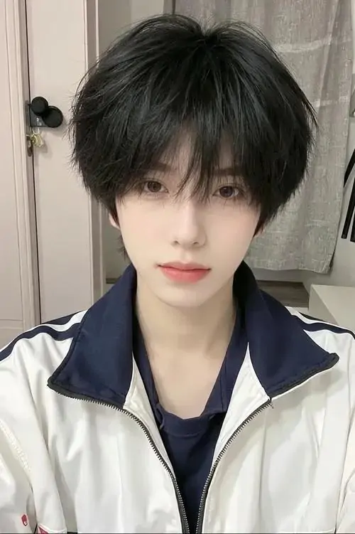 24 Nền tường sáng và áo khoác trắng khiến cậu trai tóc đen trong ảnh hiện lên rất sạch mắt góc chụp gần mặt làm rõ lông mày và mắt tạo cảm giác cứng cáp vừa đủ cho một bức ảnh trai đẹp hiện đại