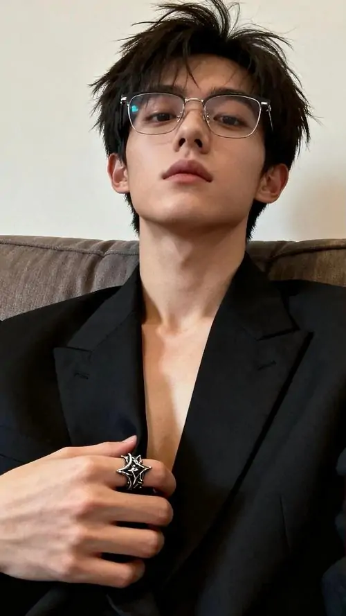 34 Bắt được khoảnh khắc chàng trai chỉnh gọng kính khi bước qua hành lang trường, balo lệch một bên vai và nắng chiếu xiên trên tóc, bối cảnh quen thuộc khiến bức ảnh học đường trở nên tự nhiên và rất dễ tạo thiện cảm