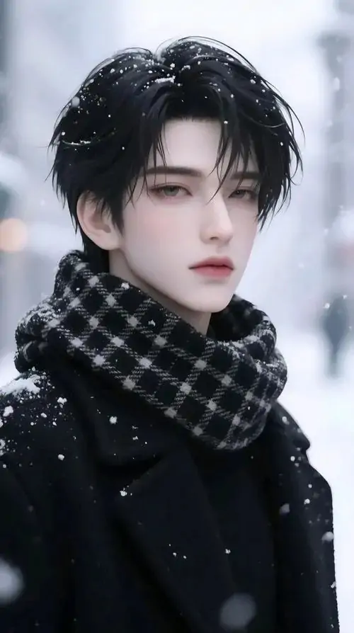 23 Hình chàng trai diện áo tối và quàng khăn dày giữa nền trắng lạnh, biểu cảm nghiêm cùng dáng đứng thẳng khiến tổng thể đậm chất mùa đông, bức hình cho thấy khí chất trầm ổn của một chàng trai phong trần hiện đại