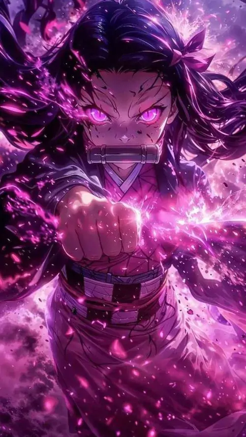 40 Nhân vật bóng tối tím đen với ánh sáng bùng nổ ở giữa ngực hiện lên mạnh mẽ, bố cục dọc rất ấn tượng cho màn hình khóa, phù hợp ai thích hình anime xinh xắn pha chút huyền bí và chất mộng mơ
