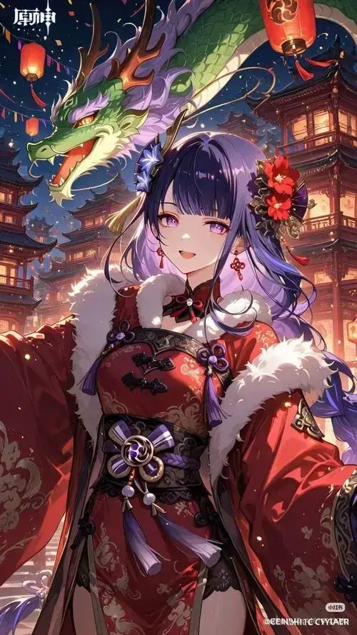 3 Hình nền anime cô gái tóc tím mặc kimono ngồi giữa phố đêm rực sáng, quanh người là đèn lồng và sắc đỏ ấm áp, một hình anime xinh xắn có bối cảnh phòng ngủ tưởng tượng và cảm giác thư giãn dịu mắt