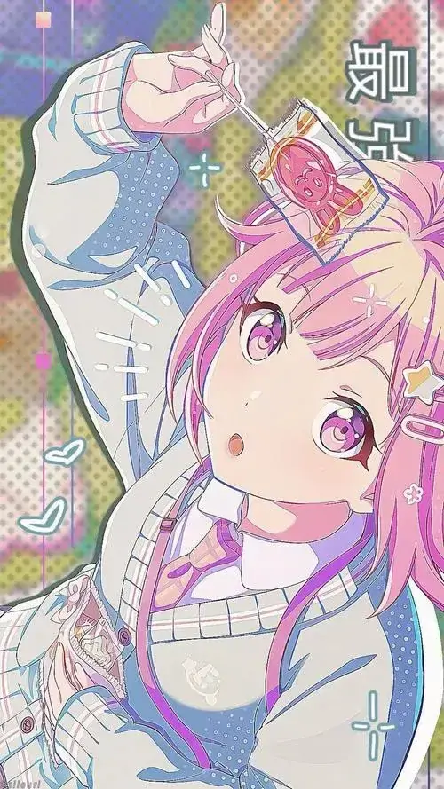 5 Hình ảnh anime bé gái tóc pastel nằm nghiêng trong bố cục đáng yêu, má hồng nhẹ và đường nét bo tròn làm khung hình trông như viên kẹo ngọt, chuẩn tinh thần chibi dễ thương và màu nền dịu mắt cho điện thoại