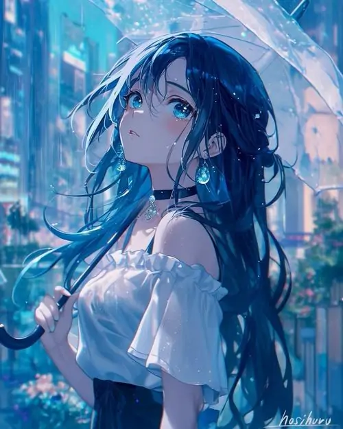 81 Ảnh Anime Nữ Màu Xanh Dương Ngầu mê hoặc với ánh mắt lạnh lùng mái tóc xanh biếc