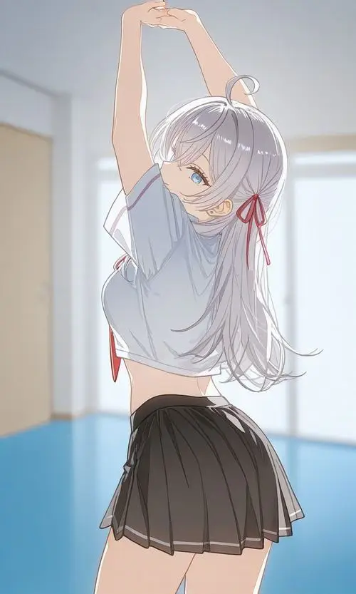 13 Ảnh anime nữ vú to mặc áo tắm liền thân cạnh hồ bơi cho cảm giác mát mắt trong trẻo và nổi bật giữa nền nước