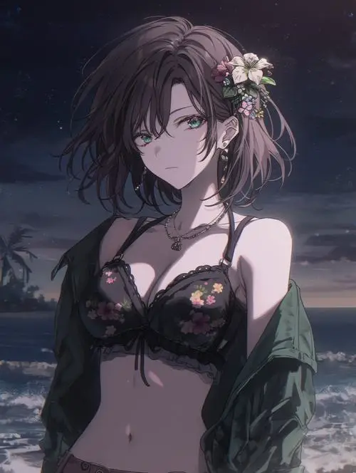 11 Ảnh anime nữ vú to phong cách mùa hè tạo dáng bên phao bơi nhiều màu mang vẻ nữ tính và không khí giải trí dịu mắt