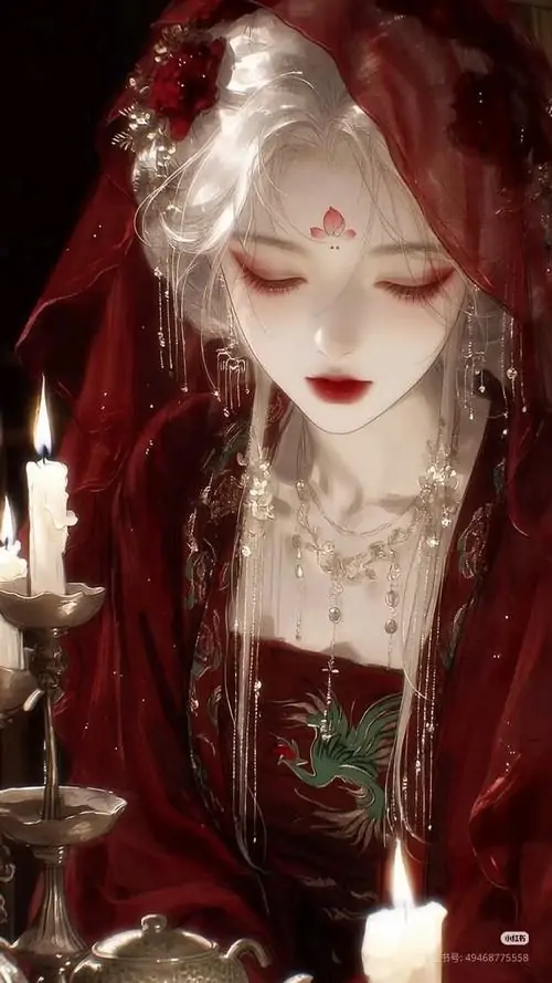 21 Ảnh hoạt họa Nhật thiếu nữ ôm đàn tì bà ngồi bên hồ sen mờ khói, lọn tóc mai rơi nhẹ trước má, âm sắc tưởng như vang lên trong im lặng, khiến bức tranh đẹp và buồn như chiều tiễn biệt