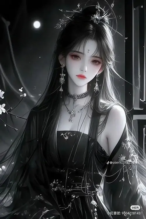 25 Ảnh tiên hiệp thiếu nữ mặc váy lam xám tựa lan can đá nhìn xuống hồ khuya, sương mờ quấn quanh chân váy, không gian thanh tao mà lẻ loi, như giữ lại một lời thề chưa trọn giữa năm dài