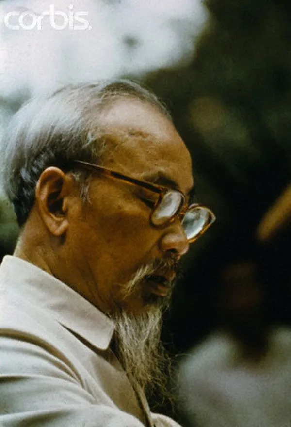 28 Hình chân dung Bác Hồ góc nghiêng dưới nền mờ tạo cảm giác lắng đọng nhấn vào chòm râu bạc và nét suy tư sâu