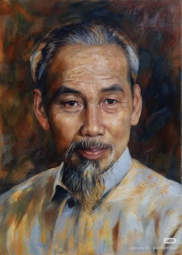 10 Ảnh nghệ thuật về Bác Hồ theo lối sơn dầu dày màu nhấn chòm râu dài và ánh nhìn sâu tạo cảm xúc mạnh