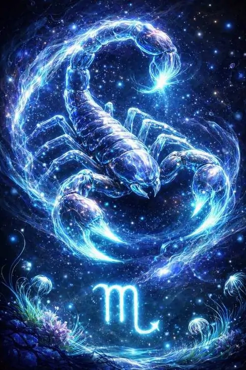 14 Ảnh nền HD Scorpio xanh điện phát sáng như điện trường cuộn tròn quanh thân bọ cạp gợi năng lượng quyết liệt của hành tinh chủ quản