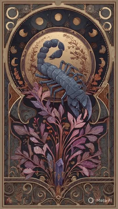 8 Ảnh wallpaper Bọ Cạp khung tròn cổ điển với thiên nga trắng và mảng lá tím nâu cho cảm giác sang tối rất hợp gu nữ