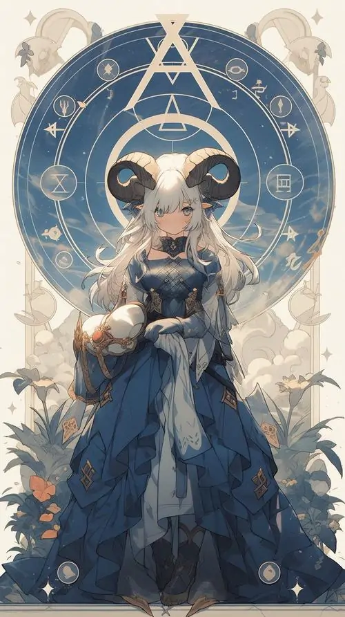 15 Ảnh nền hd cô bé sừng nhỏ phong cách anime, váy xanh và thú bông đi cùng, tổng cute dịu như mây