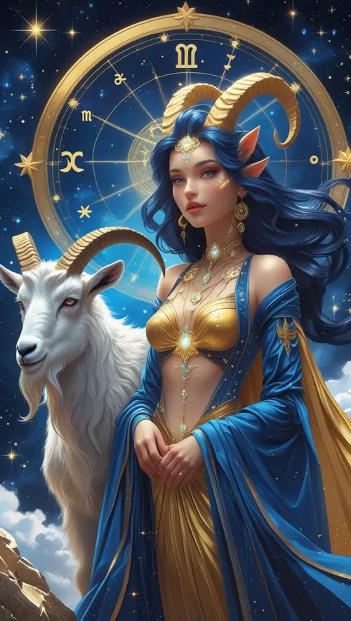 20 Hình cover nữ xanh lam cùng dê trắng, thần thái anime nữ ngầu hòa sắc sao, bố cục cổng trời lộng lẫy