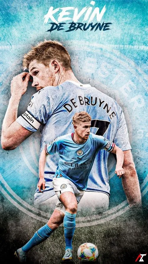 2 Ảnh nền Kevin De Bruyne với gam màu sân vận động làm bật lên dáng đứng điềm tĩnh của biểu tượng bóng đá Bỉ