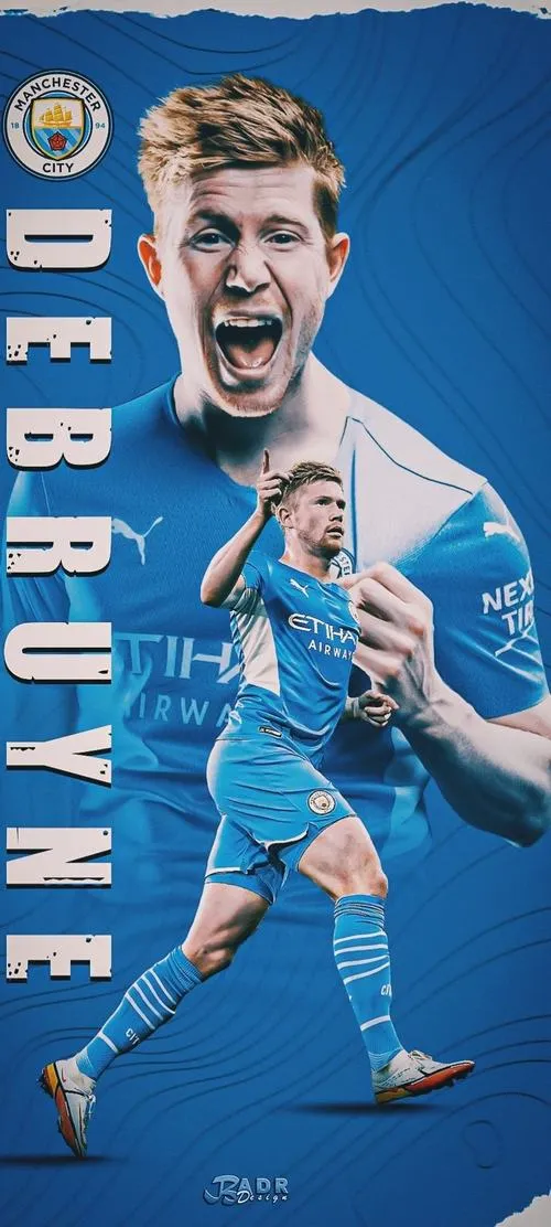 21 Ảnh nền KDB với bối cảnh sân cỏ xanh làm bật lên khả năng kiến tạo cùng vẻ ngoài sáng và rất có nhận diện