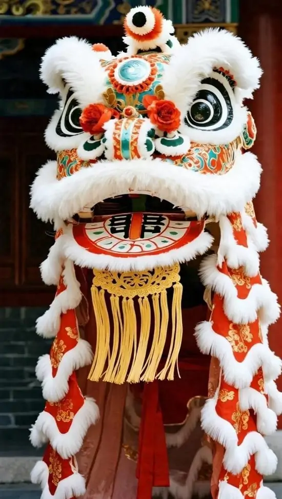 31 Ảnh nền đt Iphone con lân đỏ hiện lên giữa mây cuộn dày đem lại vẻ huyền ảo và tinh thần khai xuân rất rõ