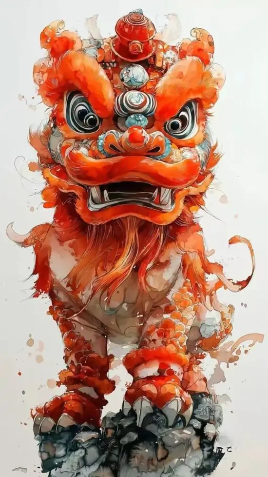 33 Ảnh bìa con lân nhiều màu bay qua mái ngói và mây sáng thể hiện cảnh phố hội đông vui trong khoảnh khắc cao trào