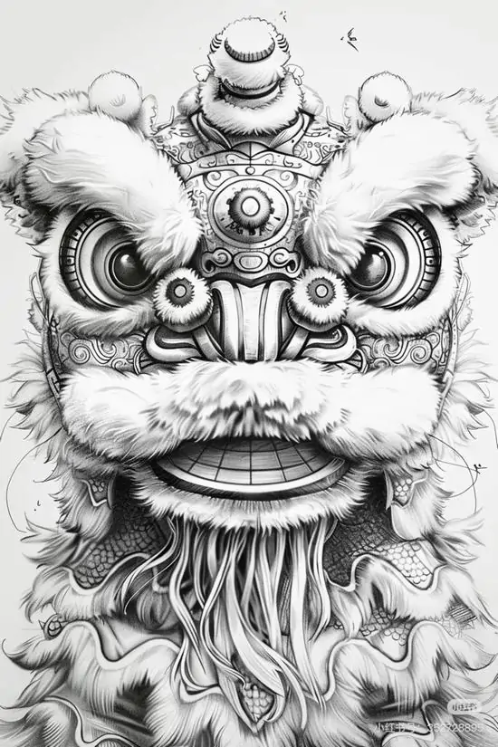 20 Hình poster con lân trắng mặc áo đỏ theo phong cách đường phố kết hợp chữ thư pháp tạo cảm giác vừa trẻ vừa tưng bừng