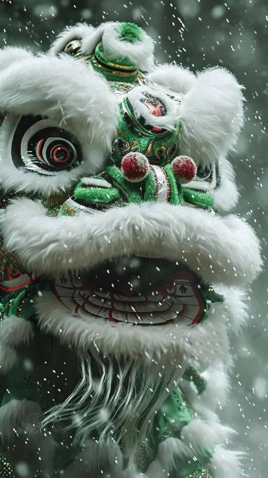 32 Ảnh bìa tranh lân cổ với sắc vàng đỏ và chữ chúc cát tường phù hợp người thích chất dân gian và nét vẽ thủ công