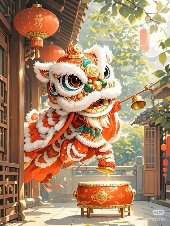 36 Hình ảnh múa lân đẹp kiểu đường phố với áo đỏ giày thể thao giúp nhân vật lân trở nên mới mẻ và rất dễ nhớ