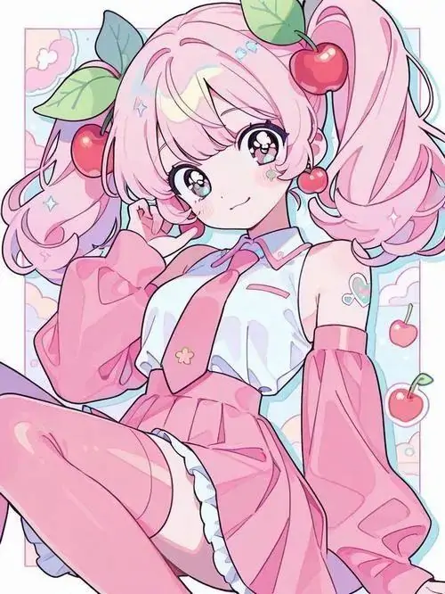 41 Avatar anime nữ bé gái tóc hồng ôm thú bông xanh, mắt to long lanh và má phúng phính làm tổng thể bùng nổ chất dễ mến, rất hợp làm avatar anime cute cho tài khoản cá nhân theo hướng vui nhộn