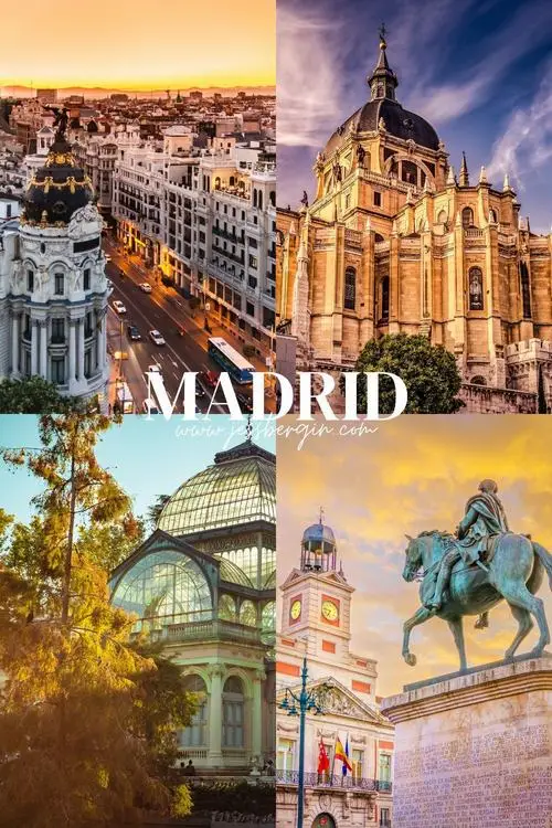 23 Tấm ghép du lịch về Madrid kết hợp kiến trúc Tây Ban Nha và sắc vàng ấm áp tạo ấn tượng thị giác rõ nét