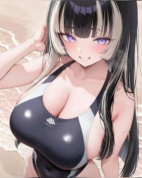 9 Bóng hồng anime tóc dài bay nhẹ với vú đầy đặn khiến khung hình mang cảm giác mềm mại