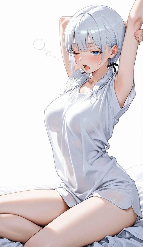 7 Một cô gái anime tóc dài anime rơi nhẹ trên vai cùng vú nổi bật làm tổng thể trở nên cuốn hút