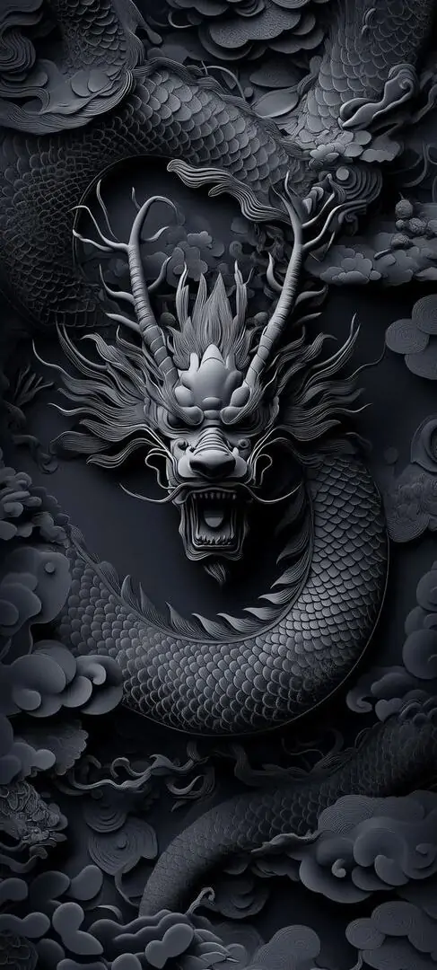 13 Hình nền 4K rồng đen cuộn mây dày với chiều sâu giả lập mạnh rất hợp iphone hoặc android mê fantasy