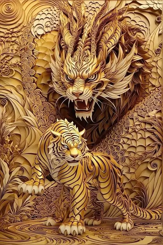 3 Hình nền đẹp hổ vàng khắc nổi với sắc độ ấm và chi tiết rõ vừa mắt trên đt hoặc máy tính