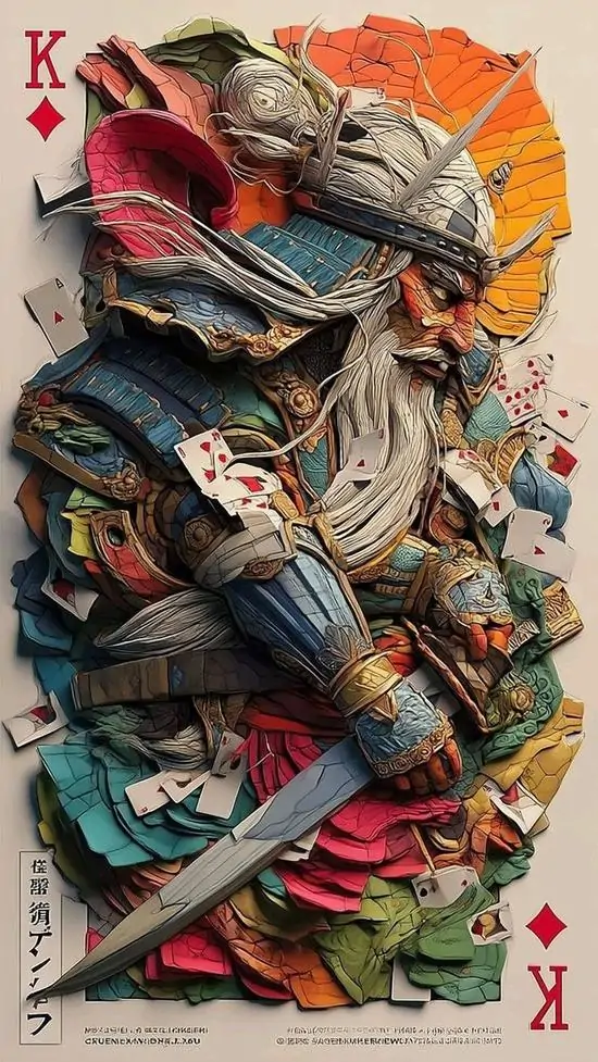 4 Hình nền 4K lá bài chiến binh ghép lớp rực màu mang cảm giác hiện đại hợp android và pc nổi loạn