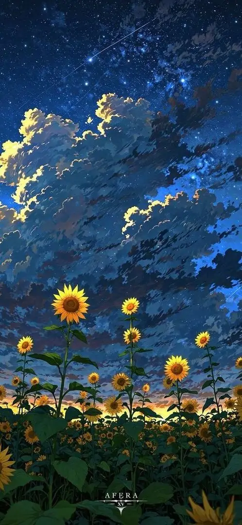 6 Ảnh bìa trời xanh hoa hướng dương lấp lánh sóng ánh sáng nhẹ nhàng hợp iphone và màn hình lớn thư thái