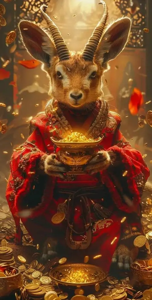 22 Ảnh nền con dê cho máy tính hợp tông xanh ngọc và sừng cong mềm giúp góc làm việc thêm sáng sủa và hút may mắn