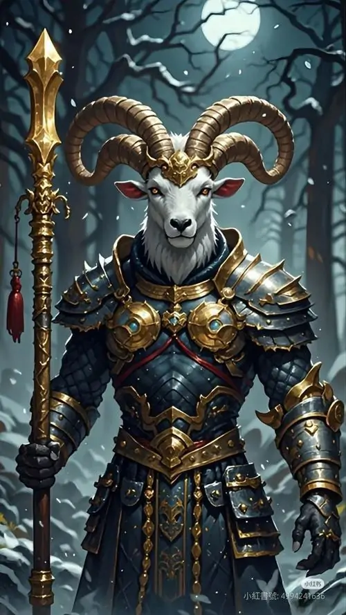 23 Hình nền dê phong thủy phối vàng kim quanh đầu dê nổi bật vẻ sang trọng như lời chúc tài lộc đến đều và vững