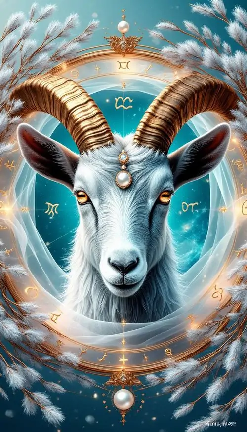 9 Ảnh nền dê phong thủy với gương mặt dê xanh ngọc trong khung tròn thanh nhã gợi thanh tĩnh và tài lộc bền lâu