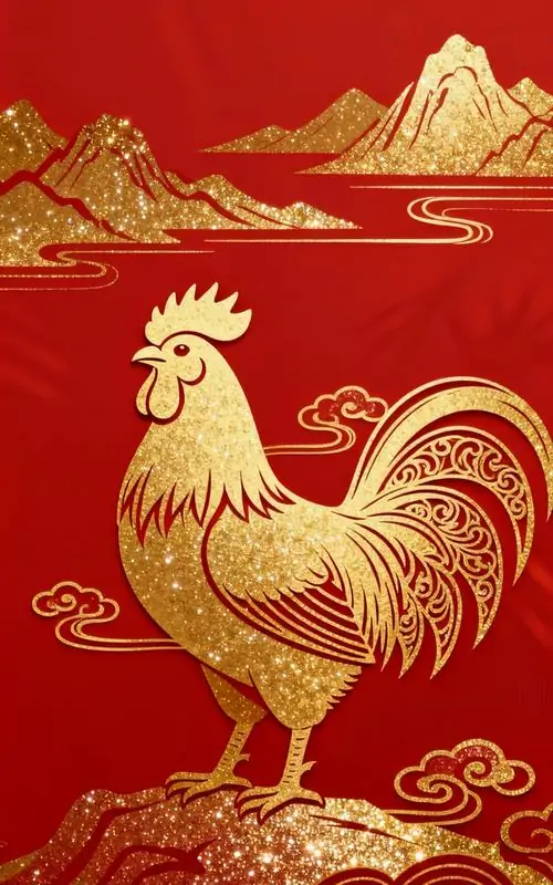40 Ảnh nền 4K tôn vinh gà trống phong thủy bằng nền sáng và sắc cam đỏ giúp màn hình luôn rộn ràng tài lộc