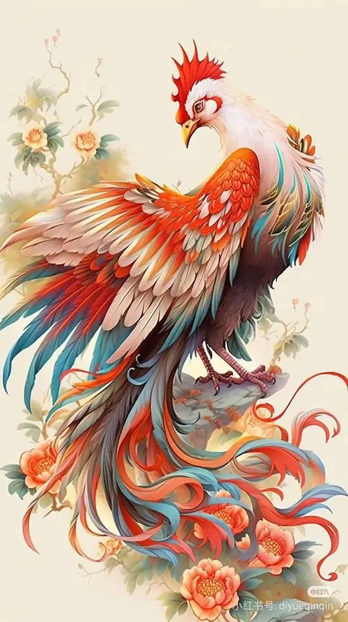 25 Hình nền con gà tuổi Dậu có ánh bình minh lan quanh mỏ và mắt khiến tổng thể thêm cát khí và tinh thần bừng sáng