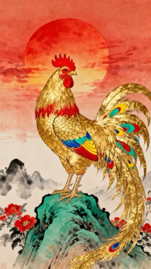 37 Ảnh nền gà trống làm rõ gà vàng giữa bố cục cân đối hợp người thích phong thủy sáng màn hình mà vẫn sang mắt
