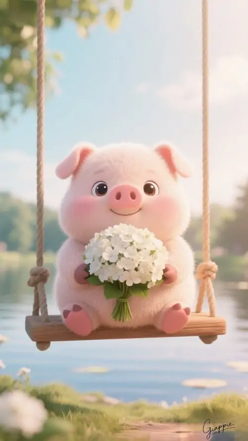 86 Hình Nền Con Heo Cute hợp Tuổi Hợi với gam hồng tươi sáng cùng nét tinh nghịch