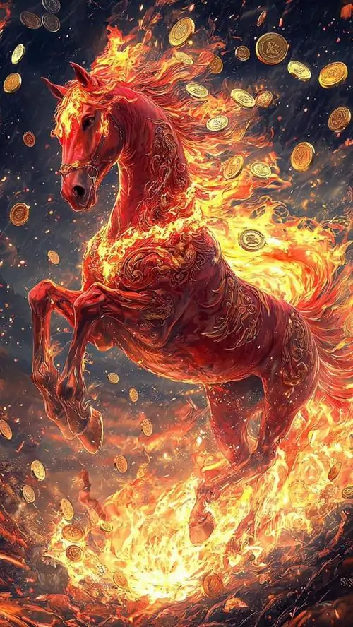 11 Ảnh nền ngựa chiến rực lửa bùng sáng giữa nền tối nhấn mạnh sự mạnh mẽ như tiếp thêm động lực và kéo vận tốt đến gần
