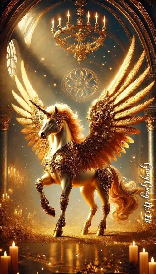 20 Nền ngựa có cánh tông vàng nâu huyền ảo gợi hình nền phong thủy thích hợp cầu may và nuôi dưỡng niềm tin bền vững
