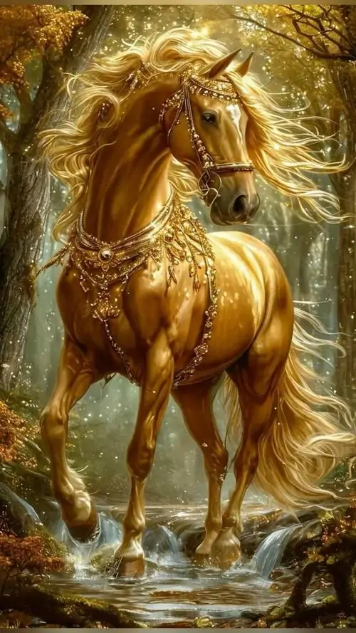 29 Ảnh nền ngựa giữa rừng sáng ấm với dáng đứng vững chãi đem lại cảm giác an ổn hỗ trợ công việc thêm suôn sẻ