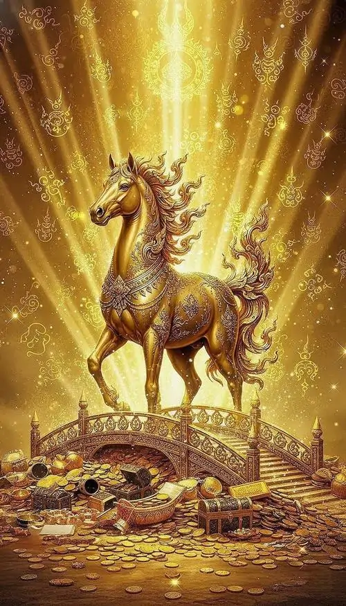 7 Hình nền con ngựa đứng dưới hào quang rực sáng tạo vẻ uy nghi hiên ngang rất hợp người mong thăng tiến và mở rộng tài lộc