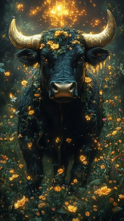 11 Nền máy con trâu trên nền trơn tối giản gợi sự hợp tuổi rõ rệt phù hợp người cần cảm giác chắc chắn và dễ tích lũy