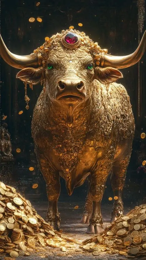 19 Ảnh nền đt thân hình vạm vỡ của trâu giữa đồng cỏ gợi khí thế tiến lên rất hợp người muốn giữ đà tài lộc bền lâu