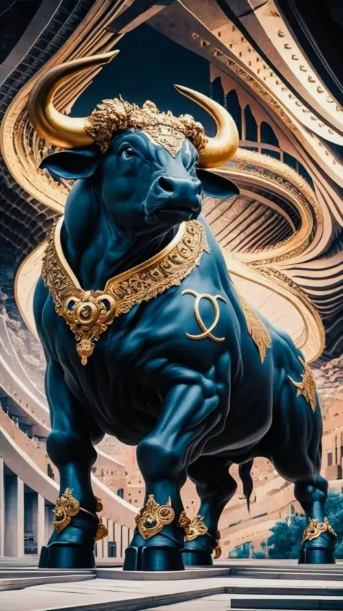 22 Ảnh nền HD sắc vàng kim ôm dáng trâu khỏe khoắn mang nét chiêu tài rõ rệt phù hợp màn hình của tuổi Ất Sửu