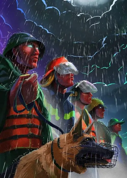 21 Giao diện ấn tượng ghi lại khoảnh khắc chiến sĩ cảnh sát đặc nhiệm và chú chó nghiệp vụ dũng cảm trong đêm mưa thực hiện nhiệm vụ tuần tra bảo vệ bình yên xóm làng cho thấy sự hy sinh thầm lặng của người lính.